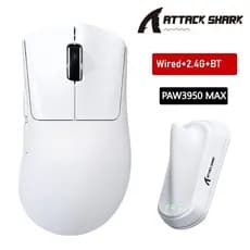 Ataque SHARK V8 8K 59g Mouse Para Jogos Sem Fio Leve 42000 DPI PAW3950 MAX Sensor Acessórios De PC/Laptop/Mac