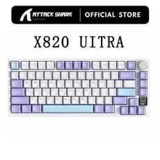 ATTACK SHARK X820 Ultra 75 % Teclado Mecânico Para Jogos Sem Fio Hot-RGB Retroiluminado Suporte De Junta Trocável Com Di