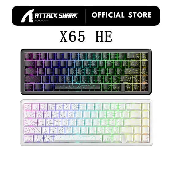 ATTACK SHARK X65 HE 65 % Teclado Mecânico Com Fio Para Jogos Gatilho Rápido 0.01 Mm RT Precisão 8 Khz 60 Interruptor Mag