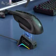 TangFrog T8 Mouse Para Jogos Sem Fio Tri-Mode Com Base De Carregamento RGB Taxa De Pesquisa De 1000 Hz 79g Ratos Ergonôm