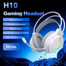APAYADO H10 Fones De Ouvido Para Jogos Com Fio De 3.5 Mm Driver De 50 RGB Mic Over-Ear Headset Console De PC