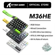 ATTACK SHARK M36 HE Teclado De Interruptor Magnético Com Uma Mão Hot-Swappable 36 Teclas Fio Retroiluminação RGB 8000Hz