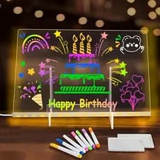 Luminária Led Escrever De Caneta Lousa Quadro Mesa Anotações 30X20cm