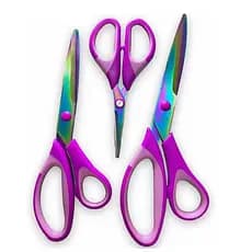 Kit Tesoura De Titânio Profissional 3 Unidades