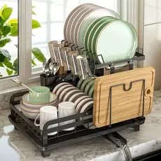Escorredor De Pratos De Cozinha De Aço Inoxidável De 2 Camadas Para Serviço Pesado Rack De Armazenamento-Doméstico Defin