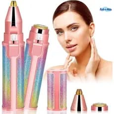 Kit Depilador 2 em 1 Recarregável USB Sobrancelha Buço Removedor de Pelos Facial Profissional