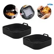 Forma Silicone Quadrada Durável 20cm Air Fryer 4~6L Alta Resistência Térmica