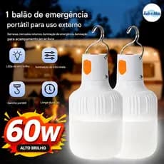 Lâmpada LED 60W Camping KIT4 KIT2 KIT1 Unidades USB Recarregáveis De Longo Prazo À Prova D'água Para Pesca De Emergência