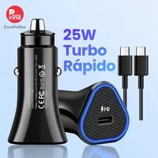 Carregador De Celular Fonte De Carro USB Fast Turbo Entradas 25W Carregamento Rápido