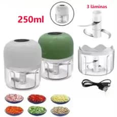 Mini Processador Triturador Sem Elétrico 3 lâminas de aço inox USB 250ML De Alimentos Para Legumes