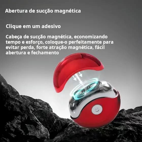 Barbeador Elétrico menina Cabeças Magnéticas Destacáveis, Barbeador de Viagem Sem Fio para Barba