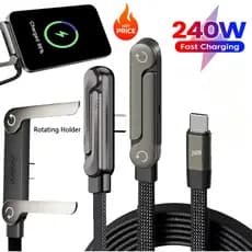 240W Tipo-c Para Suporte Angular Cabo De Dados Jogos Cotovelo Telefone Dobrável Carregamento Rápido