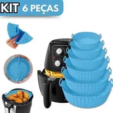 6 Assadeiras Silicone Flexível para Fritadeira de Ar, Forno e Microondas Lavável Resistente