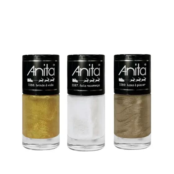 Kit 3 Esmalte Anita Tempo de Celebrar Perolados Ano Novo