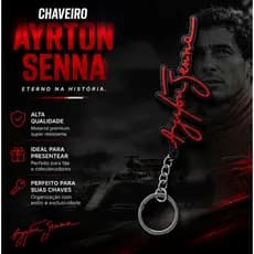 Chaveiro Ayrton Senna 3D Personalizado Estilo Automobilismo Resistente