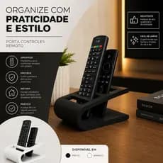 Porta Controle Remoto Organizador 3 Divisorias Mesa Sala Rack Design Moderno Decorativo Minimalista