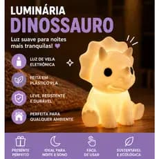 Dinossauro Decorativo Luz Noturna Infantil LED Decorativa Quarto Bebê
