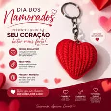 Chaveiro Coração Dia dos Namorados Presente Romântico Personalizado Fofo Amor Casal