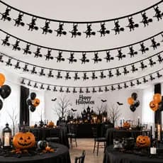 Bandeirinha Halloween Grande 5 Metros 30cm Plástico Decoração Festa