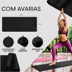 Colchonete Academia Tapete Yoga Fitness 110x50x4mm EVA Com Pequenas Avarias Acompanha Elástico