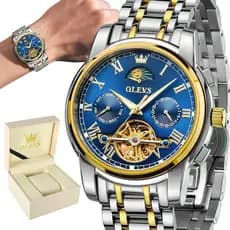 Olevs Relógio Masculino Relogio à Prova D'Água Design Oco Caixa Com Turbilhão OcoAutomatico Original Classico Luxo 6617