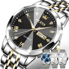 OLEVS Relógio Masculino Original À Prova D'água De Quartzo De Aço Inoxidável Luminoso 9931