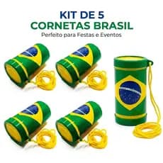 Kit 5 Cornetas Brasil Copa do Mundo – Torcida, Festa e Eventos