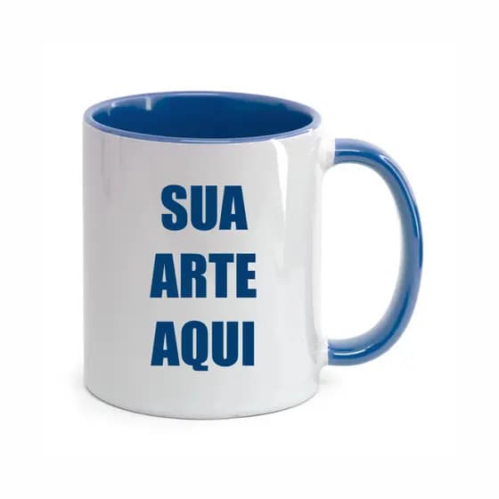 Caneca de Porcelana Personalizável 325ml com Alça – Personalize com Seu Nome ou Imagem