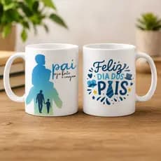 Caneca Dia dos Pais Personalizada em Porcelana 325ml