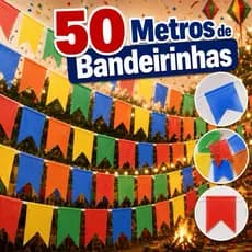 Kit Bandeirinha Festa Junina em PAPEL colorido 10|20|50 metros