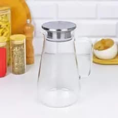 Jarra de Vidro Borossilicato 1650ml com Tampa Inox – Resistente e Elegante