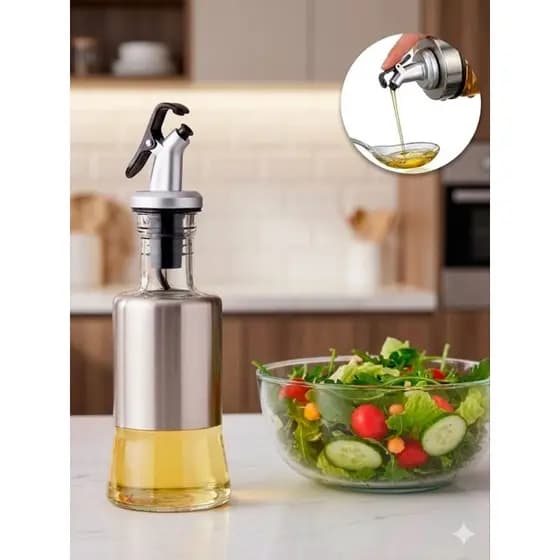 Dispenser de Azeite e Vinagre em Aço Inox Premium 200ml - Praticidade e Elegância na Sua Cozinha