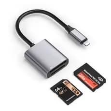Leitor Cartão Sd Ms Memory Stick Pro Duo P/ iPhone Lightning - Cinza-escuro