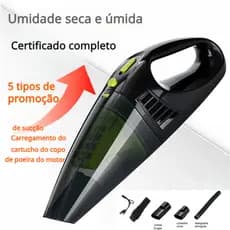 Mini Aspirador de Pó Portátil Automotivo Casa Sem Fio 3 em 1 Recarregável Potente 4500Pa