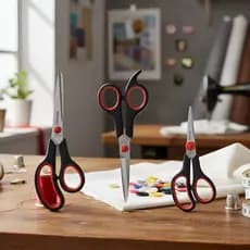 Kit 3 Tesouras Corte Fácil Alfaiate Artesanato Cabelo Costura Escritório Multiuso Fratelli