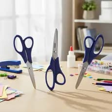 Kit 3 Tesouras Profissional Multifuncional 7,5" Fratelli Artesanato Cabelo Costura Escritório Tecido