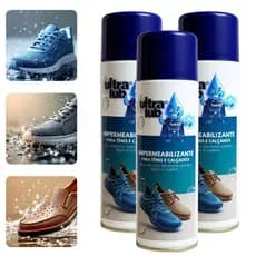 3 Impermeabilizante de Tênis e Calçados 325ml TudoQ UltraLub Sneakers Couro  Mantém Seco e Limpo