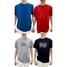 Kit 4 Camisetas Masculinas 100% Algodão – Com Estampas e Cores Vibrantes Costura Reforçada