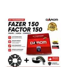 Kit Relação Transmissão Fazer 150 Factor 150  Coxim Coroa + Patins (Lona) Freio DAROM