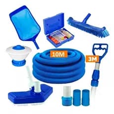 Kit Limpeza Para Piscinas Fibra Vinil Alvenaria - Cabo 3m / Mangueira 10m