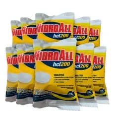 KIT 10 PASTILHAS SANITIZANTE HCL200 P/ MANUTENÇÃO PISCINA