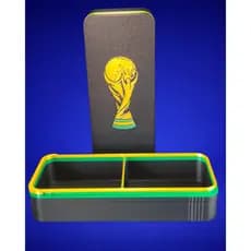 Porta Figurinhas Grande 3D com Tampa — Organiza 250+ Cards e Colecionáveis Futebol