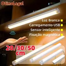 50/30/20cm Luz LED Sensor Inteligente Guarda Roupa Quarto Sem Fio Portátil Recarregável USB