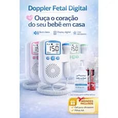 Kit Sonar Fetal Doppler Monitor Frequência Cardíaca + gel + Brinde - Batimento bebe ultrassom