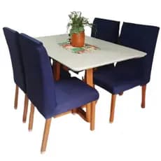 Kit 4 Capas de Cadeira Ajustáveis – Malha Gel para Sala e Cozinha (12x46x45x55 cm)