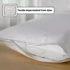 Kit 3 fronha impermeável anti - ácaro Cor Branco com zíper 70cm x 50cm Promoção
