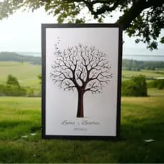 Quadro Placa Recepção Casamento Árvore Digitais Assinaturas novidade