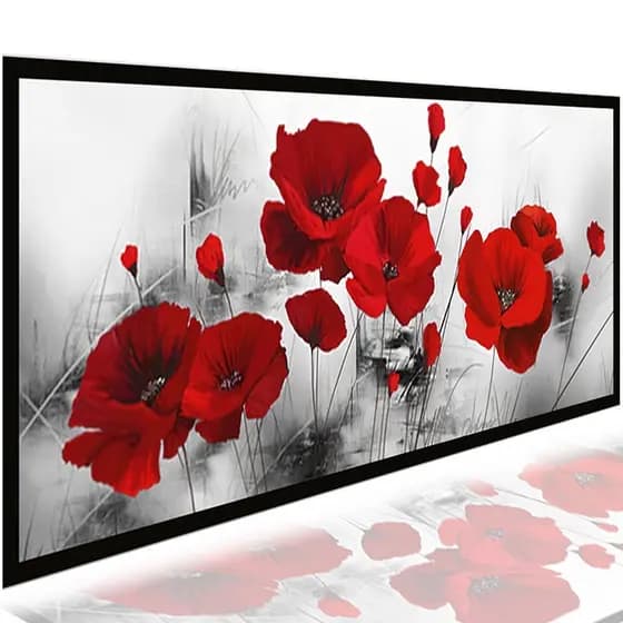 Quadros Decorativos Flor Papoula Vermelha Promoção
