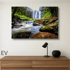 Quadro decorativo 1 Peça  Paissagem intocada de uma linda Cachoeira