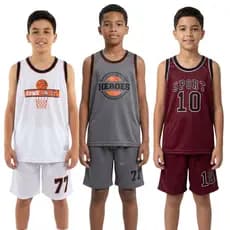 Conjunto Infantil Masculino Basquete – Regata + Short | Roupa Esportiva Leve, Confortável e Moderna